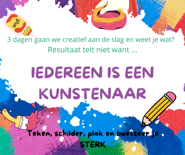 Iedereen is een Kunstenaar workshop voor kinderen bij Laloen